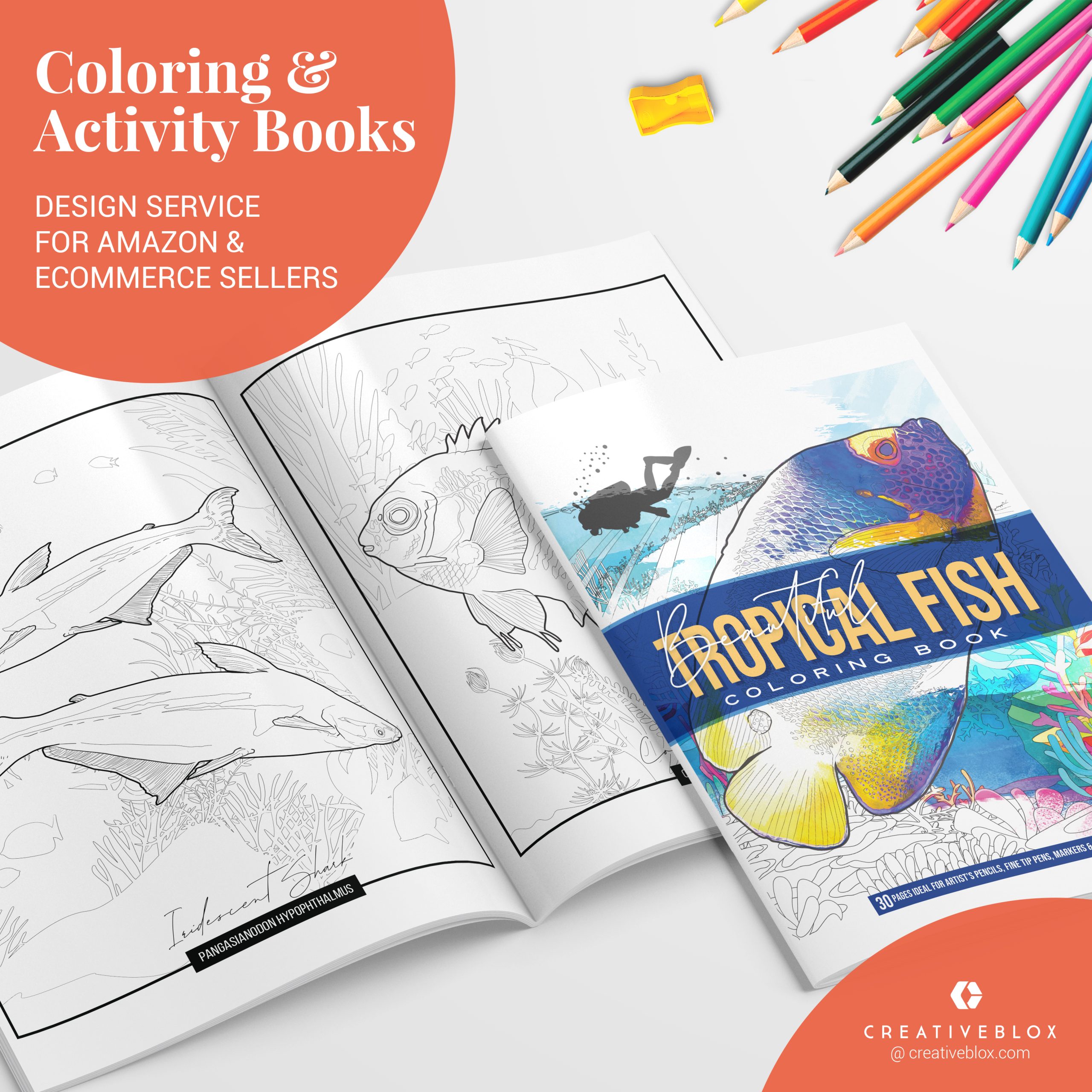 Beautiful Tropical Fish coloring book