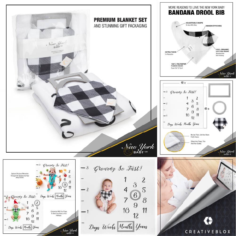 Baby milestone blanket Amazon portfolio