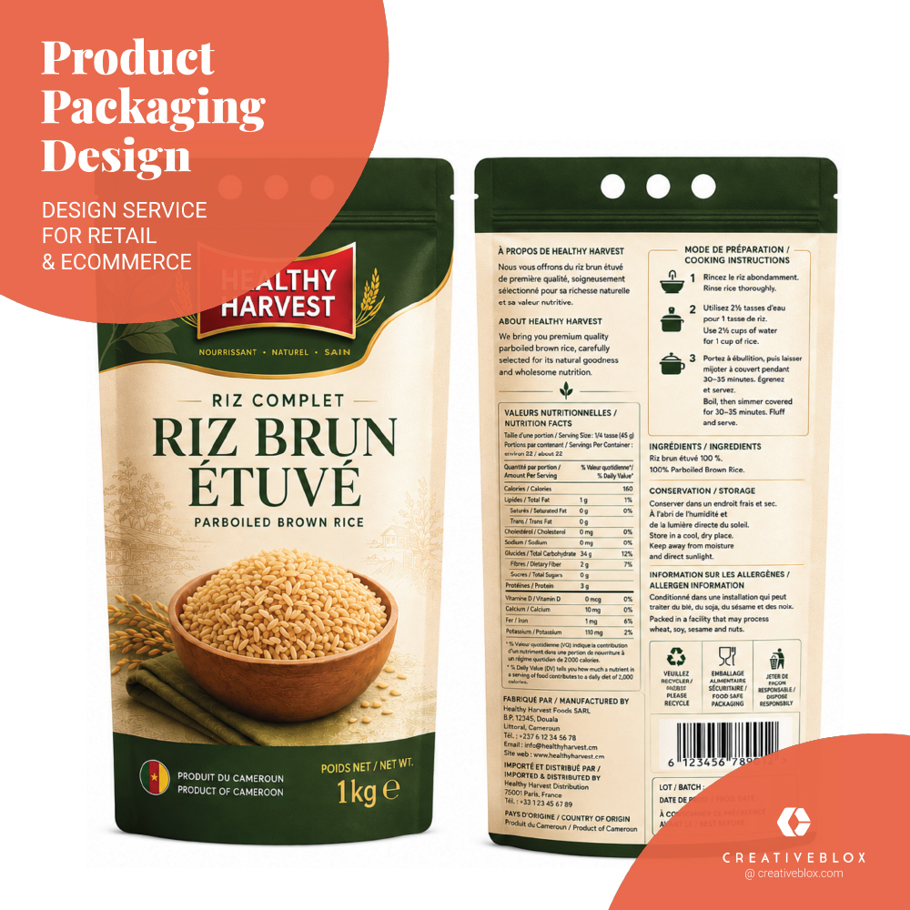 Retail product packaging with strong shelf presence